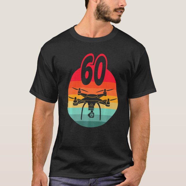 T-shirt 60e anniversaire I Drones rétro télécommandés avec (Devant)