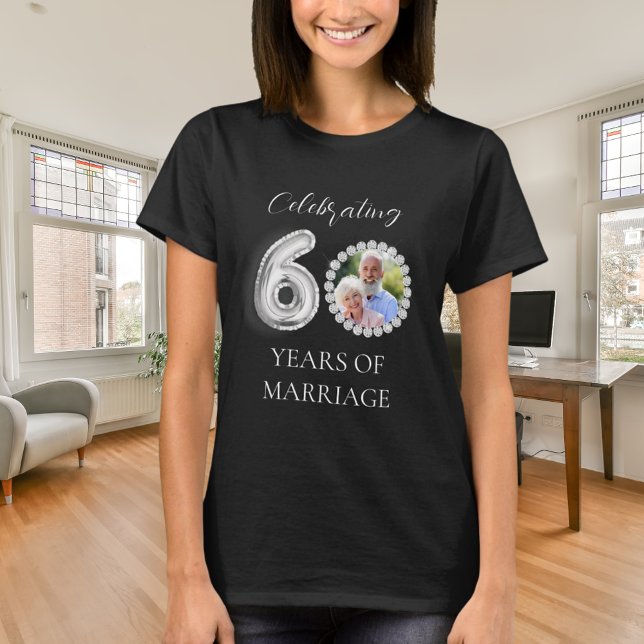 T-shirt 60e anniversaire mariage photo diamants noirs (Créateur téléchargé)