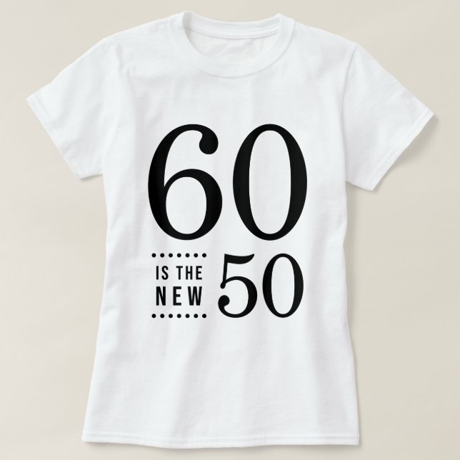 T-shirt 60e anniversaire Noir 60 est le nouveau 50 (Design devant)