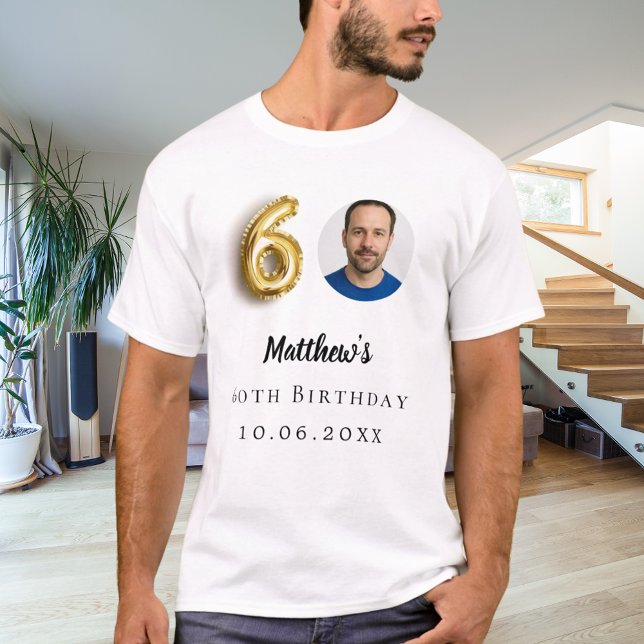 T-shirt 60e anniversaire or photo (Créateur téléchargé)