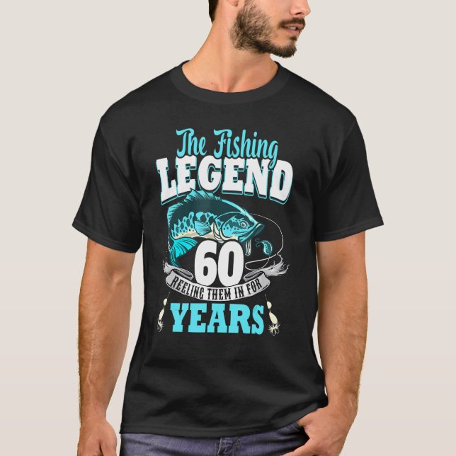 T-shirt 60e anniversaire pêche 60 ans vieux pêcheur 1963 3 (Devant)