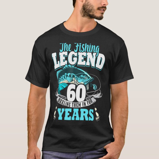 T-shirt 60e anniversaire pêche 60 ans vieux pêcheur 1963 3 (Devant)