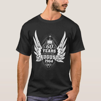 T-shirt 60e anniversaire unique depuis août 1964 ailes