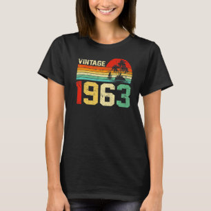 T-shirt 60e anniversaire Vintage 1963 Hommes rétro Femmes