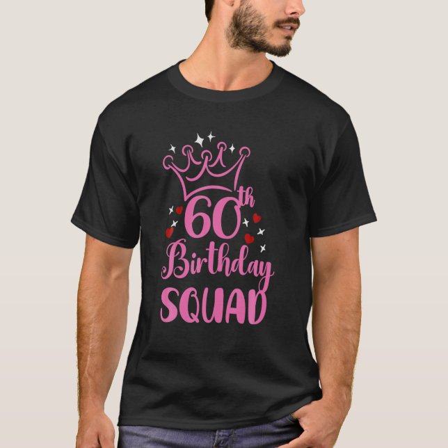 T-shirt 60E Escouade Anniversaire, Fête Anniversaire Pour  (Devant)