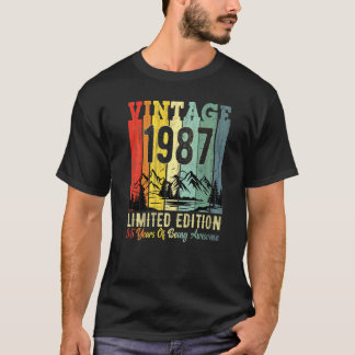 T-shirt 60e fête d'anniversaire 35 ans Awesome 1987 Limit