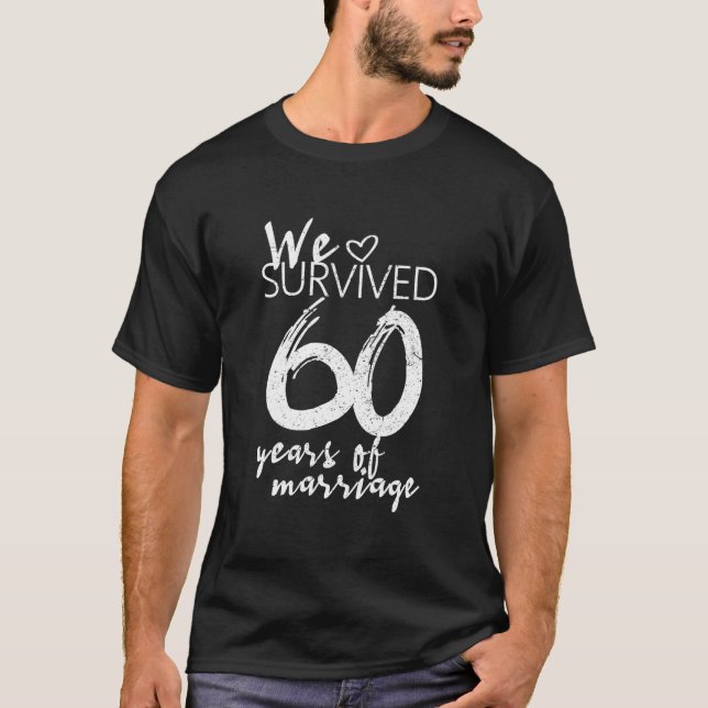 T-shirt 60Th Wedding Anniversary 60 Years Of Marriage (Devant)