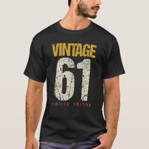 T-shirt 61 ans Vintage 1961 61e anniversaire Décoration