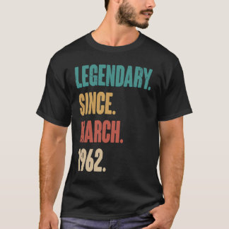 T-shirt 61 Ans Vintage 1962 Anniversaire 61 Mars Déco