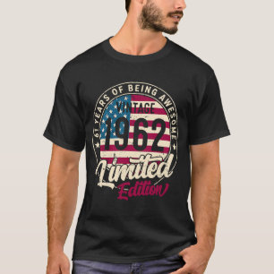 T-shirt 61e anniversaire Vintage 1962 Groupe d'Anniversair