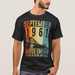 T-shirt 61e anniversaire Vintage septembre 1961 61 ans