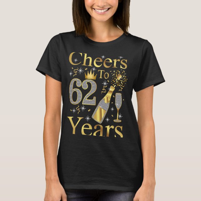 T-shirt 62 ans 1961 62e anniversaire Champagne W (Devant)