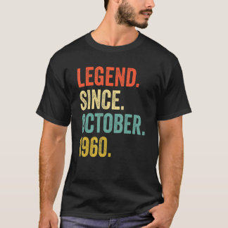 T-shirt 62 Ans Légende Vintage depuis Octobre 1960 62n