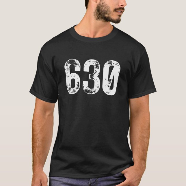 T-shirt 630 Area Code Aurora IL Mobile Telephone Area Code (Devant)
