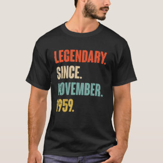 T-shirt 63 ans 63e anniversaire Légendaire depuis novembre