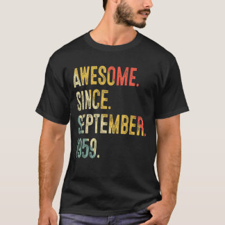 T-shirt 63 Ans Awesome Depuis Septembre 1959 63ème Bir