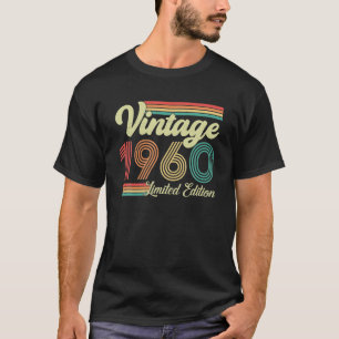 T-shirt 63 Ans Vintage 1960 Né En 1960 63ᵉ