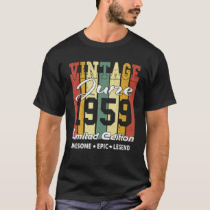 T-shirt 63 Ans Vintage Juin 1959Édition Limitée 63E
