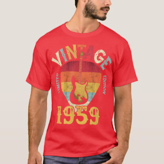 T-shirt 63 ansVieux Vintage 1959 Onglet de guitare 63e ann