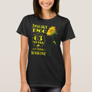 T-shirt 63e anniversaire 63 ans Vieux tournesol Né janvier
