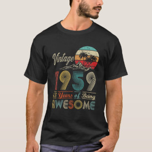 T-shirt 63E Anniversaire Vintage 1959 Fabriqué En 1959 Awe
