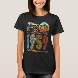 T-shirt 64 Anniversaire Vintage Octobre 1959 Femmes