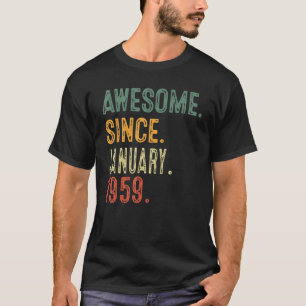 T-shirt 64 Ans  Incroyable Depuis Janvier 1959 64e Naiss