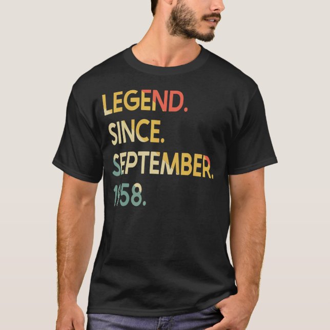 T-shirt 64 Ans Légende depuis septembre 1958 64e Birt (Devant)