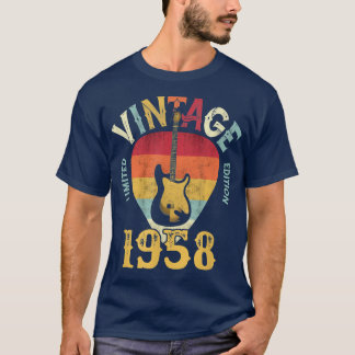 T-shirt 64 YearsOld Vintage 1958 Guitar Pick 64th Birthday