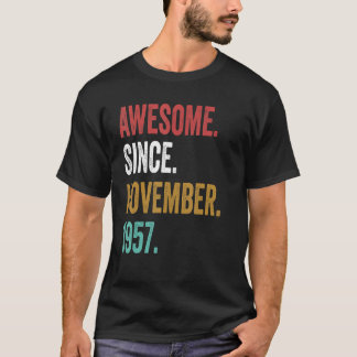T-shirt 65 Ans Awesome Depuis Novembre 1957 65e Birt