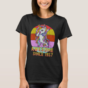 T-shirt 65 Ans Unicorne Dabbing Awesome Depuis 1957 Un