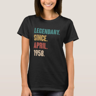 T-shirt 65 Ans Vintage 1958 Anniversaire 65 Avril Déco
