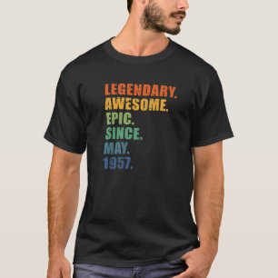 T-shirt 65e anniversaire mai 1957 Hommes et femmes 65 ans