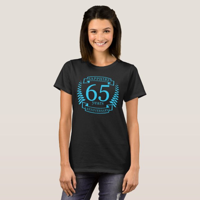 T-shirt 65e ANNIVERSAIRE Mariage SAPPHIRE (Devant entier)