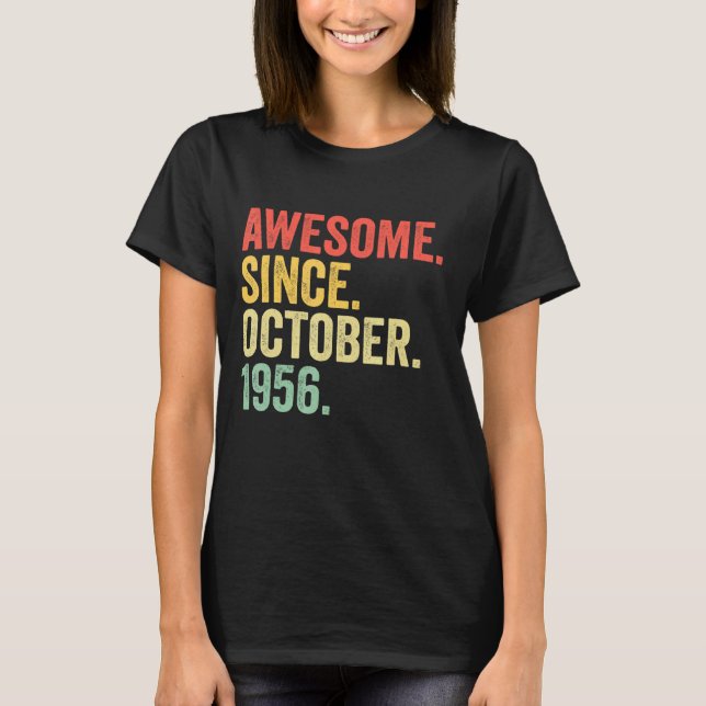 T-shirt 66 Ans Awesome depuis Octobre 1956 66e Birt (Devant)