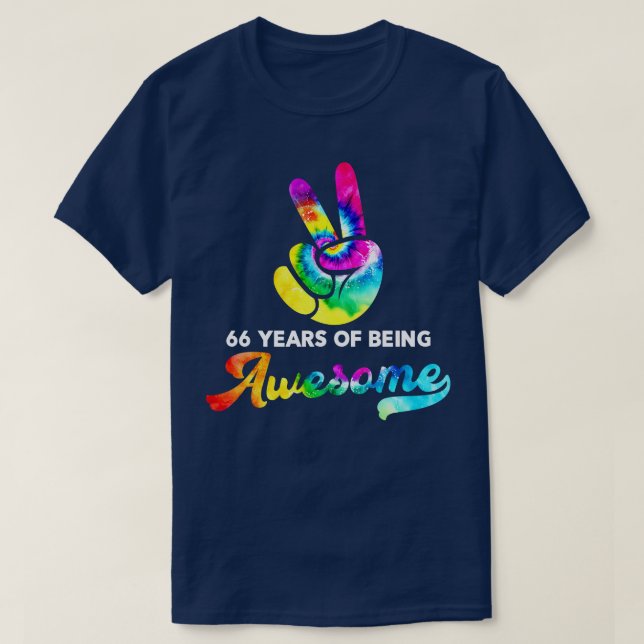T-shirt 66 Ans D'Être Étonnant Tie Dye Anniversaire (Design devant)