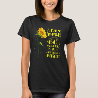 T-shirt 66e anniversaire 66 ans Ancien tournesol Amateurs 