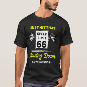 T-shirt 66e anniversaire Limite de vitesse Signal 66 mi/h