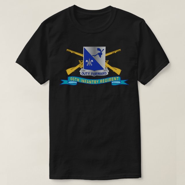 T-shirt 66e Régiment d'infanterie DUI w Br Ribbon X (Design devant)