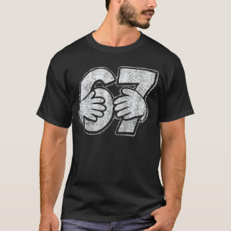 T-shirt 67 6 7 Mains Style de Bande Dessinée famille
