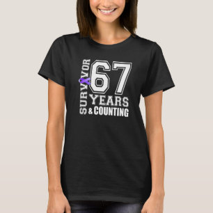 T-shirt 67 Ans Survivant Je Porte Violet Ribbon Lupus Awar