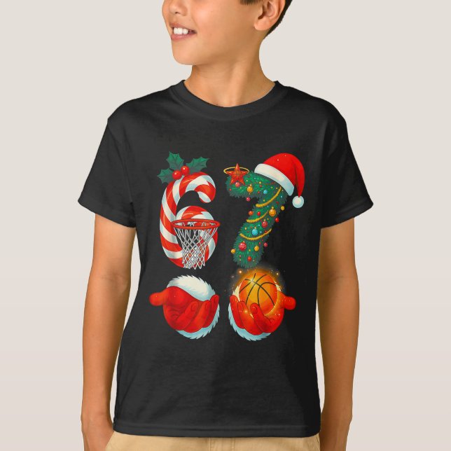 T-shirt 67 Basketball Santa Six Seven Meme Christmas Srt M (Devant)