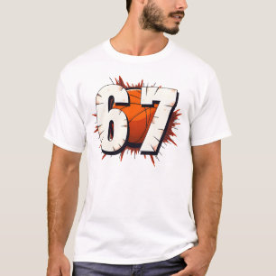 T-shirt 67 Basketball Six Seven Drôle Sport Joueur Mème 