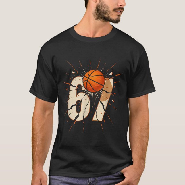 T-shirt 67 Brainrot Youth Basketball Drip - Funny Kids 67  (Devant)