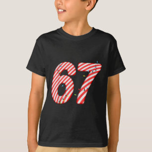 T-shirt 67 Candy Cane Noël Six Seven Noël Blague Drôle