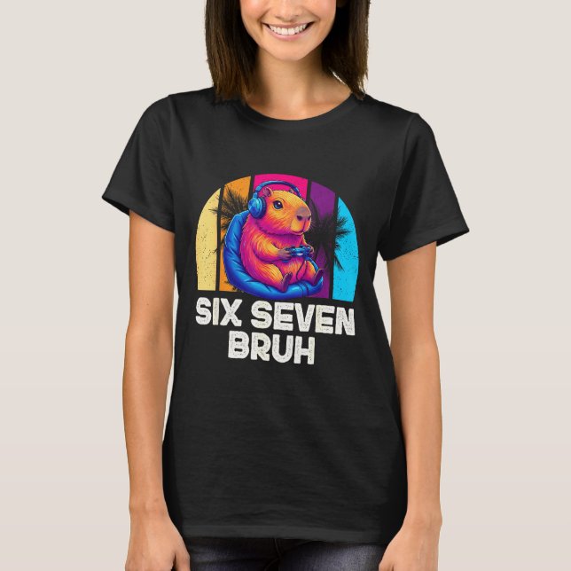T-shirt 67 Capybara Funny Six Seven Bruh Capybara Video Ga (Devant)