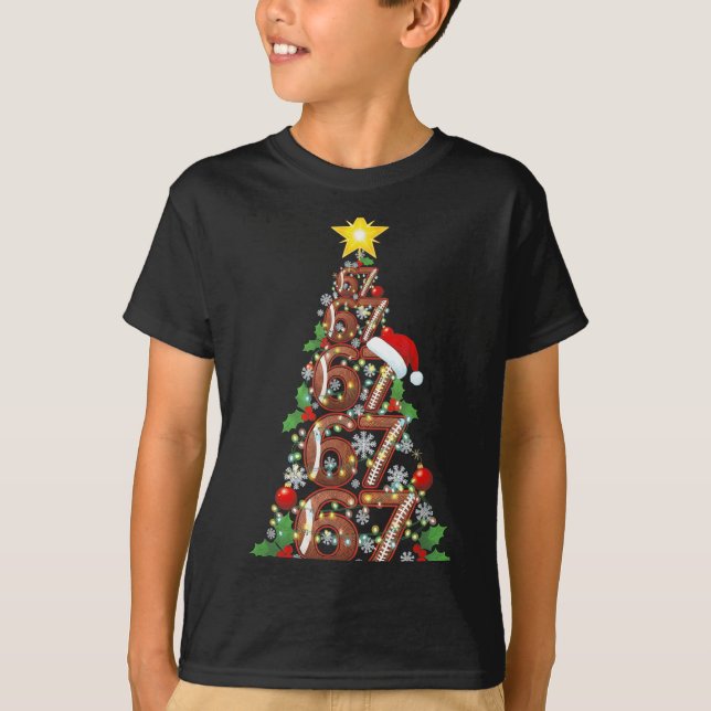 T-shirt 67 Christmas Tree Football Holiday Six Seven Meme  (Devant)