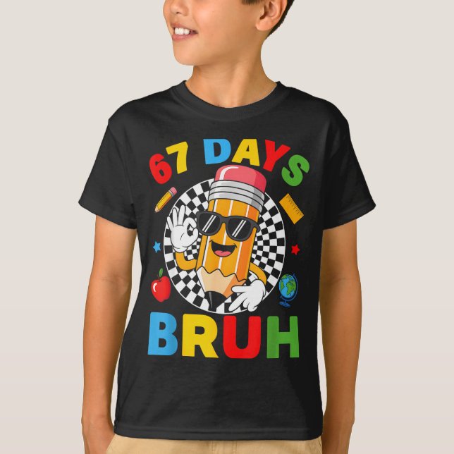 T-shirt 67 Days Bruh 67 Days Of School Boys Kids Six Seven (Devant)
