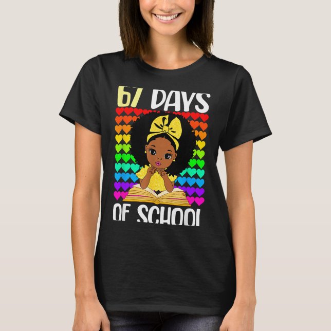 T-shirt 67 Days Of School 67th Day Smarter Six Seven Melan (Devant)