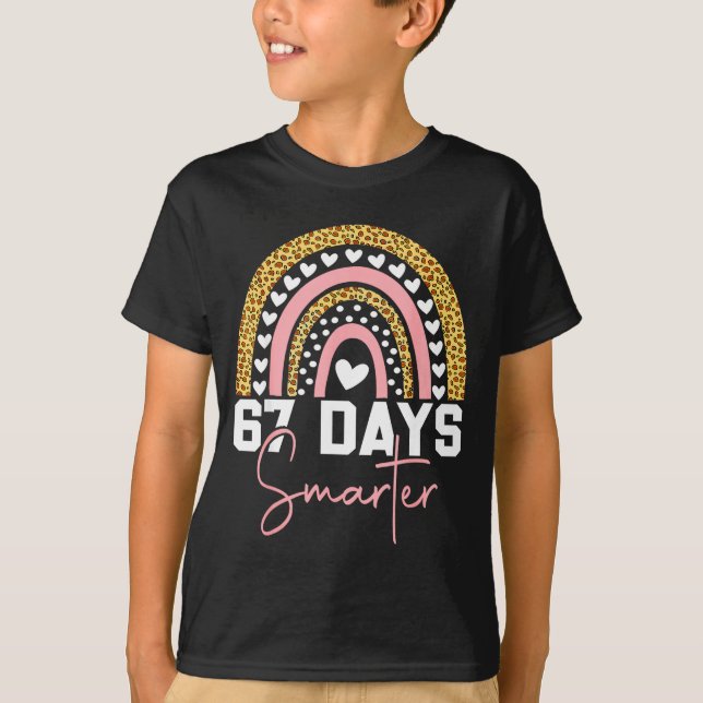 T-shirt 67 Days Smarter Days Of School Survived Rainbow Le (Devant)